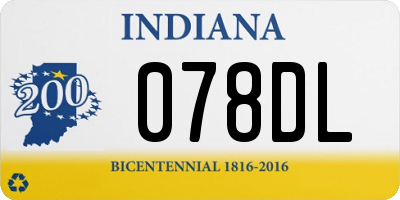 IN license plate 078DL