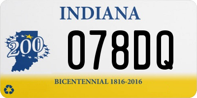 IN license plate 078DQ