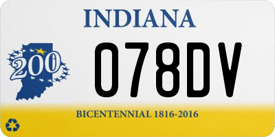 IN license plate 078DV