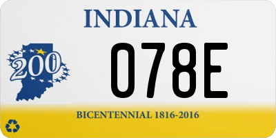 IN license plate 078E