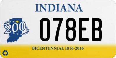 IN license plate 078EB