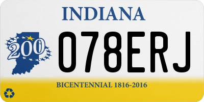 IN license plate 078ERJ