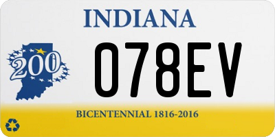 IN license plate 078EV