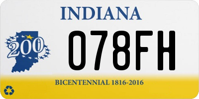 IN license plate 078FH