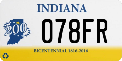 IN license plate 078FR