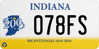 IN license plate 078FS