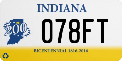 IN license plate 078FT