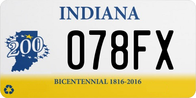 IN license plate 078FX