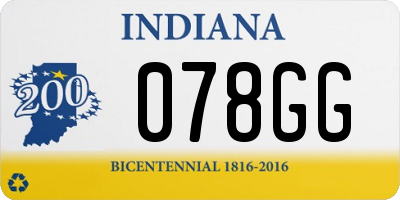IN license plate 078GG