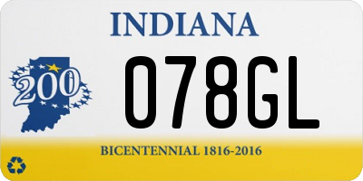 IN license plate 078GL