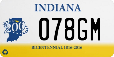 IN license plate 078GM