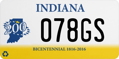 IN license plate 078GS