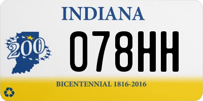 IN license plate 078HH