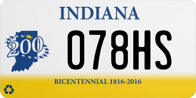 IN license plate 078HS