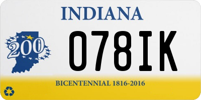 IN license plate 078IK