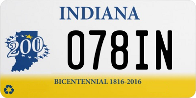 IN license plate 078IN