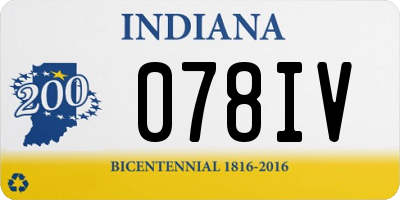 IN license plate 078IV