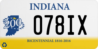 IN license plate 078IX