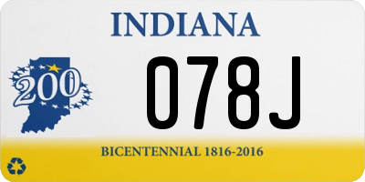 IN license plate 078J