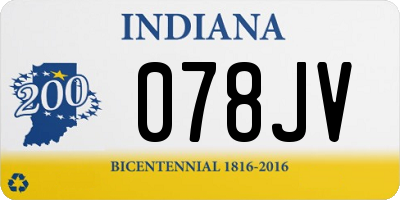 IN license plate 078JV