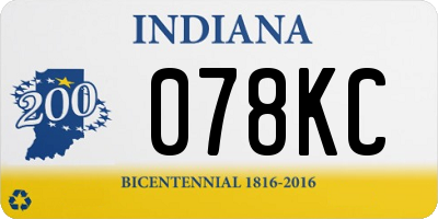 IN license plate 078KC