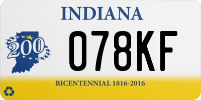 IN license plate 078KF
