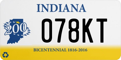 IN license plate 078KT