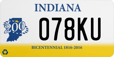 IN license plate 078KU