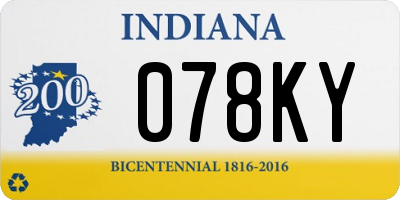 IN license plate 078KY