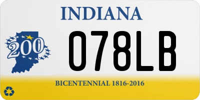 IN license plate 078LB