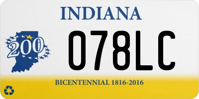 IN license plate 078LC