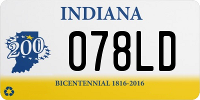 IN license plate 078LD