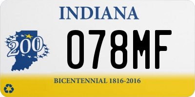IN license plate 078MF