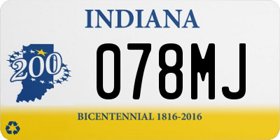 IN license plate 078MJ