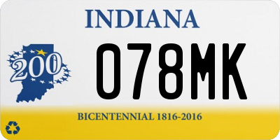 IN license plate 078MK