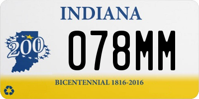 IN license plate 078MM