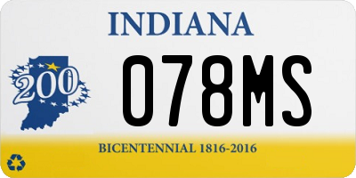IN license plate 078MS