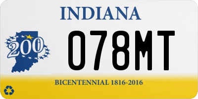 IN license plate 078MT