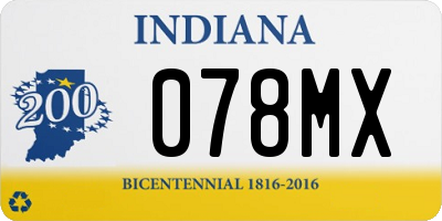 IN license plate 078MX