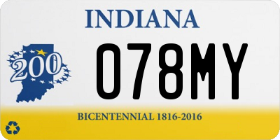 IN license plate 078MY