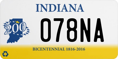 IN license plate 078NA