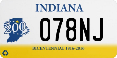 IN license plate 078NJ
