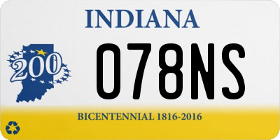 IN license plate 078NS
