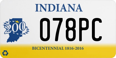 IN license plate 078PC