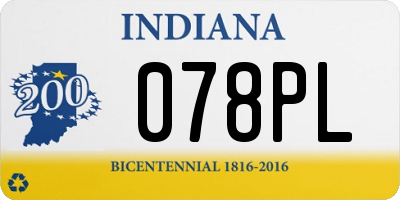 IN license plate 078PL