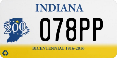 IN license plate 078PP