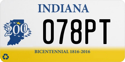IN license plate 078PT