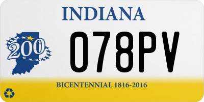 IN license plate 078PV