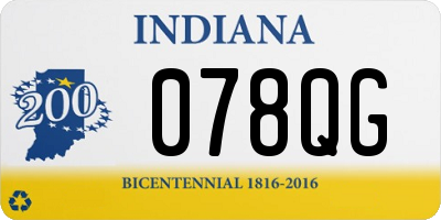 IN license plate 078QG