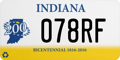 IN license plate 078RF